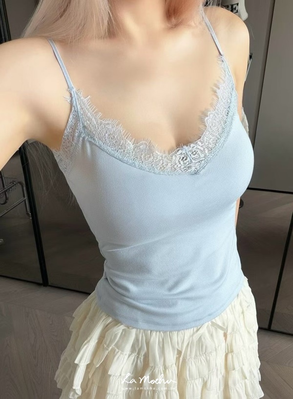 蕾絲罩杯細肩背心